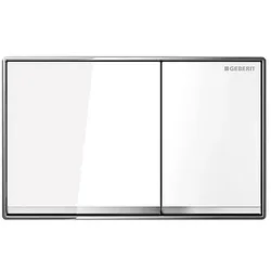 Betätigungsplatte OMEGA60 Glas weiß, 2-Mengen-Spülung - 115081SI1