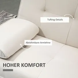 Homcom Schlafsofa Leinenoptik 3-Sitzer Grau/Beige