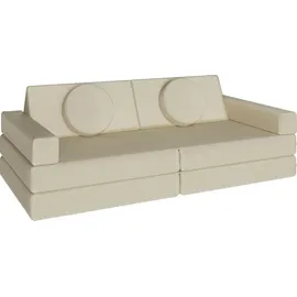 Tectake tectake® Spielsofa, 8-teilig, flexible Anordnung, Leinenbezüge, abnehmbar und waschbar, stapelbar