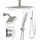 Vevor Duschsystem-Set 10 Zoll Regenduschsystem/6 Zoll Wandmontagekopf/2 in 1 Handbrause gebürstetes Nickel 150
