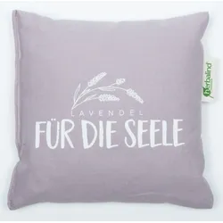 Kräuterkissen HERBALIND "5032 Lavendelkissen FÜR DIE SEELE", lila (flieder, weiß), B:20cm L:20cm, Baumwolle, Funktionskissen