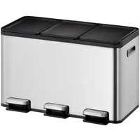 Eko Essential splitted Treteimer 3x10 Liter - Stainless steel