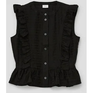 s.Oliver Blusentop Bluse Volantbluse aus Viskosemix schwarz M (146/152)