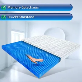 Matratzen Perfekt Gelschaum Topper 180 x 220 cm weiß