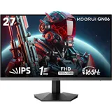 KOORUI Gaming Monitor 27 Zoll, 165Hz, FHD(1920×1080), IPS, 1ms GTG, Adaptive Sync,75 * 75mm VESA Kompatibel, DCI-P3 90% (HDMI, DisplayPort) Schwarz