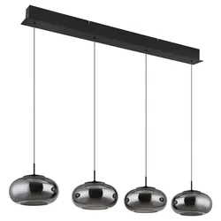 GLOBO LIGHTING LED-Hängeleuchte "QUINTARA", schwarz (schwarz matt), 1 flammig, Ø 20,00cm H: 150,00cm,, Lampen, individuell an die Raumhöhe anzupassen