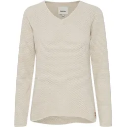 Strickfleece-Pullover OXMO "Strickpullover OXHanna", Damen, Gr. S, beige (oatmeal), Obermaterial: 100% Baumwolle CO., Pullover