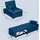 Homcom Schlafsessel 3-in-1 Polyester 104 x 81 x 65,5 cm Blau mit verstellbarer Rückenlehne