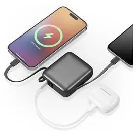 Akashi 10000mAh 22.5W USB-C/Lightning/USB-C, Dunkelgrau - Dunkelgrau