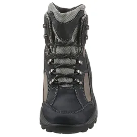 WALDLÄUFER Schnürboots WALDLÄUFER "HOLLY", Damen, Gr. 4,5 (37,5), schwarz (schwarz, beige), Nubukleder, Textil, kontrastfarbene Details, Schuhe Schnürboots, Outdoor, Trekking, Schnürschuh mit TEX-Membran, H-Weite