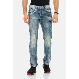 Cipo & Baxx "Jeans", Herren, Gr. 40, Länge 32, blau (jeans hellblau), 100% Baumwolle, unifarben, figurumspielend lang, Jeans 5-Pocket-Jeans, in Straight Fit, C-1150