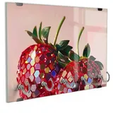 DEQORI Schlüsselbrett 'Funkelnde Ernte', (1 St), Schlüsselhalter Schlüssel Haken Schlüsselboard modern Schlüsselleiste rosa|rot