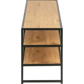 Actona TV-Schrank ACTONA GROUP, schwarz (matt wildeiche, matt schwarz), B:120cm H:46cm T:33cm, Metall, Papier, Schränke, Metallgestell im Industrie-Look, 3 Einlegeböden, Breite 120 cm