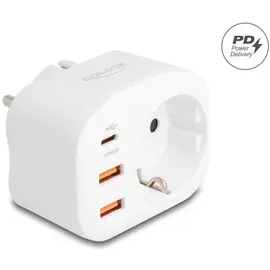 DeLock Schutzkontakt-Steckdose mit Kindersicherung und USB PD Ladegerät 20 W