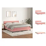 vidaXL Boxspringbett mit Matratze Rosa 160x200 cm Samt