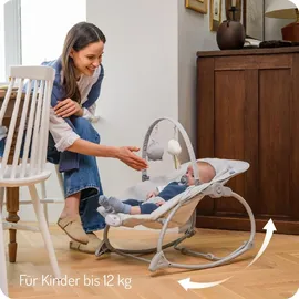 MOMI LAPIS für Babys bis 12 kg, Batteriebetrieb, 3-Punkt-Sicherheitsgurt, Bügel und 2 Spielzeuge, 3-fach verstellbare Rückenlehne, 8 Melodien, 3 Vibrationsmodi