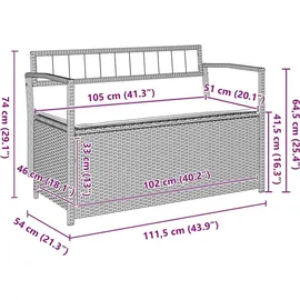 vidaXL Gartenbank 54 x 74 x 54 cm Schwarz