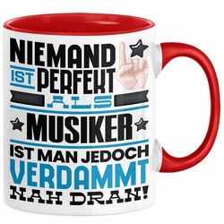 Trendation Tasse Musiker Geschenk Tasse Lustige Geschenkidee für Musiker Geburtstag Kaf rot