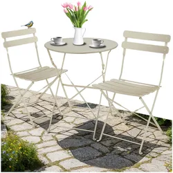 tectake® Bistrotisch Set, für 2 Personen, widerstandsfähig, Belastbarkeit Stuhl 120 kg