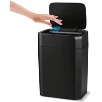 Gaethra 16L Mülleimer mit Sensor, Automatik Touchless Mülleimer mit Hand und Knie Sensor, Schnelle Reaktion, Leise, Leicht zu Reinigen,Ideal für Badezimmer, Schlafzimmer, Küchen, Wohnzimmer(Schwarz)