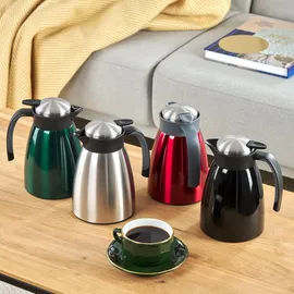 Blumtal Blumtal® Thermoskanne 1L Silber – BPA-frei, Edelstahl Teekanne & Kaffeekanne mit Quick Tip, auslaufsicher - Silber