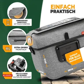 MIVELO Lenkertasche Fahrrad KLICKfix 100% wasserdicht - Fahrradtasche Lenker - abnehmbares Handyfach - Lenkertasche - Tasche Lenker - E-Bike tauglich (Grau)