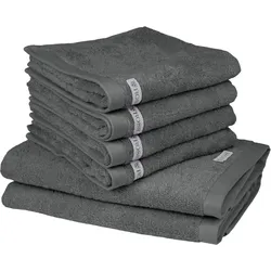 Handtuch Set ROSS "Sinfonie", grau (schiefer), Handtuch-Sets, 6 tlg., Frottier, Frottier, Obermaterial: 100% Baumwolle, unifarben, beinhaltet: Handtücher und Badetücher