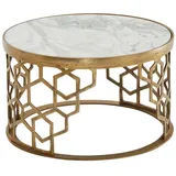 KADIMA DESIGN Couchtisch Echter Marmor 60x60x36 cm Sofatisch Metall Gold, | Gr.: onesize