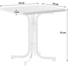 Sieger Boulevard-Klapptisch mit mecalit-Pro-Platte 70 x 70 x 72 cm weiß/marmordekor weiß