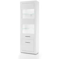 Furn.design Vitrine weiß Hochglanz Wohn- und Esszimmer Vitrinenschrank 65