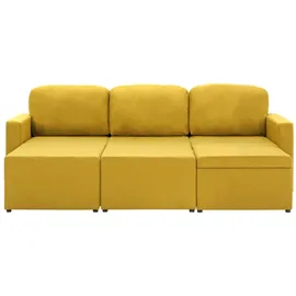 vidaXL Modulares 3-Sitzer-Schlafsofa Gelb Stoff