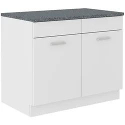 Spülenschrank Buffet Küche Mario 100 Küchenzeile Einbauküche Weiss