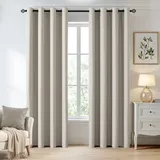 MIULEE Verdunklungsvorhänge Thermo Blickdicht Ösen 2er Set 140x200cm Greige