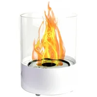 GLOW FIRE Echtfeuer-Dekokamin Ethanolkamin Glow Fire Emma Tischkamin, mit Heizleistung, TÜV geprüfter Sicherheitsbrenner weiß