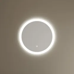 burgbad Eqio Leuchtspiegel rund mit LED-Beleuchtung umlaufend 40 cm, Spiegel,