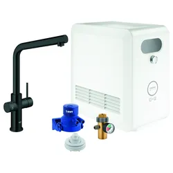 L-Auslauf Set Blue Professional 31347_3, mit Blue Einhand-Spültischbatterie mit Filterfunktion, Einlochmontage, Kühler/Karbonisator, Bluetooth 4.0, WIFI Datenkommunikation, chrom