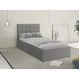 OTTO home Jugendzimmer-Set OTTO HOME "Hamar-Binz", grau, Schlafzimmermöbel-Sets, Polsterbett und Kleiderschrank