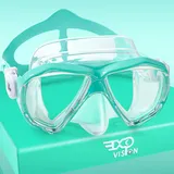 Kinder Taucherbrille, 180° Anti-Beschlag Kinder Schwimmmaske Gehärtetes Glas Schwimmbrille mit Nasenschutz Anti-Leck Tauchmaske für 4-15 Jungen Mädchen Jugend (Aqua)