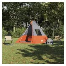 vidaXL Tipi Zelt mit Dach Grau/Orange