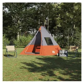 vidaXL Tipi Zelt mit Dach Grau/Orange