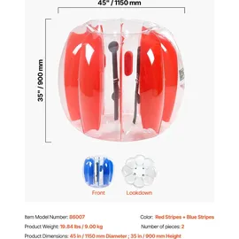Vevor aufblasbare Bumper Ball Stoßball (2 Stk.) 1,2 m