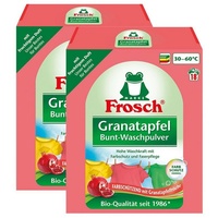 FROSCH Frosch Granatapfel Bunt-Waschpulver 1,35 kg - Mit fruchtigem Duft (2er Colorwaschmittel