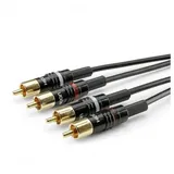 SOMMER CABLE HBP-C2-0600 Klinke / Cinch Audio Anschlusskabel [2x Cinch-Stecker - 2x Cinch-Stecker] 6.00 m Schwarz