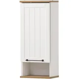 Schildmeyer Jelda 154139, matt weiß/Eiche Landhaus Dekor, 30,3 x 20,5 x 70,8 cm,