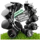 greate Schuko-Steckdose 6 St. Schwarz