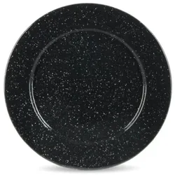 GRANITE WARE Graniteware - Teller Ø22cm aus emailliertem Stahl - Ofen- und spülmaschinengeeignet - Leicht - Stapelbar - Kratzfest - Schwarz