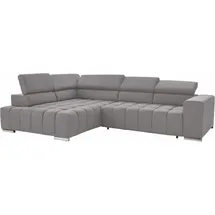exxpo - sofa fashion Ecksofa EXXPO - SOFA FASHION "Elias, aktuelle Kreuzsteppung im Sitz, bequem, Breite 307cm, L-Form", silber, B:307cm H:94cm T:201cm, Struktur ( 100% Polyester), Sofas, Ecksofa, mit Kopf- bzw. Rückenverstellung, wahlweise mit Bettfunktion