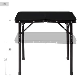 Aktive (63086) Höhenverstellbarer Klappcampingtisch - Black - 60x45x27/56 cm,