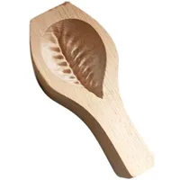 budiniao Handgefertigte Maamoul Backform aus Holz für authentisches Gebäck. Traditionelle, handgefertigte Maamoul Backform aus dem Nahen Osten, Holzfarbe, Kleines Blatt