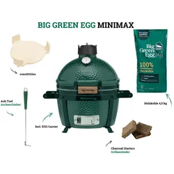 Big Green Egg Kamado Grill MINIMAX Starter Set inkl. 2x 4,5 kg naturbelassene Holzkohle
